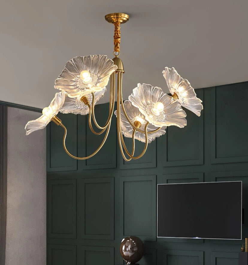 Lotus Leaf Glass Chandelier - Yiarolight