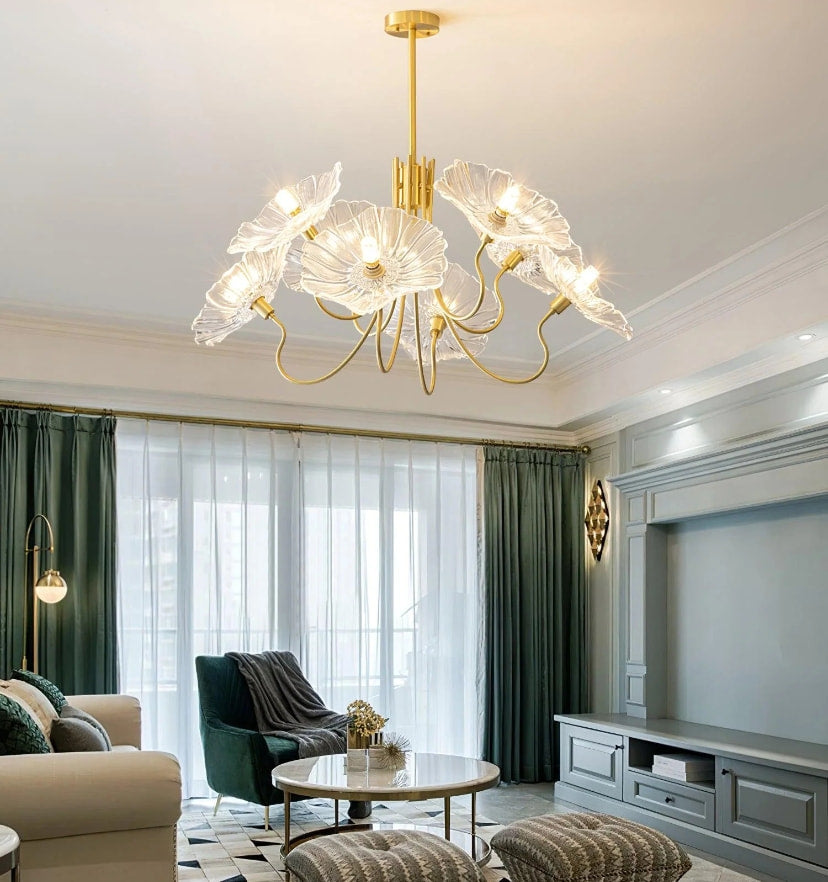Lotus Leaf Glass Chandelier - Yiarolight