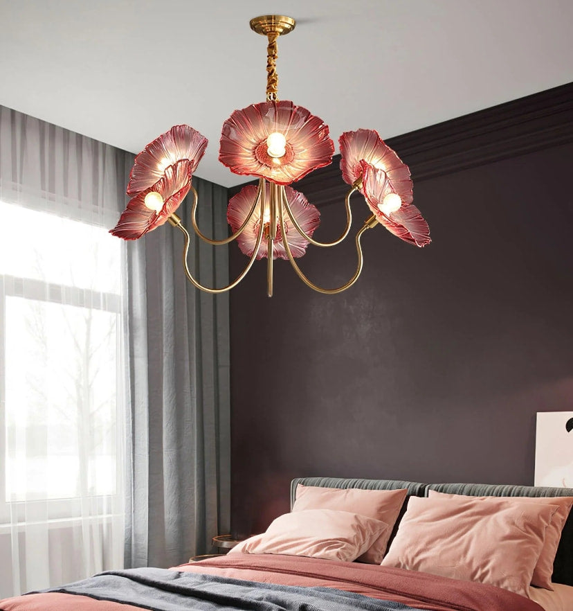 Lotus Leaf Glass Chandelier - Yiarolight