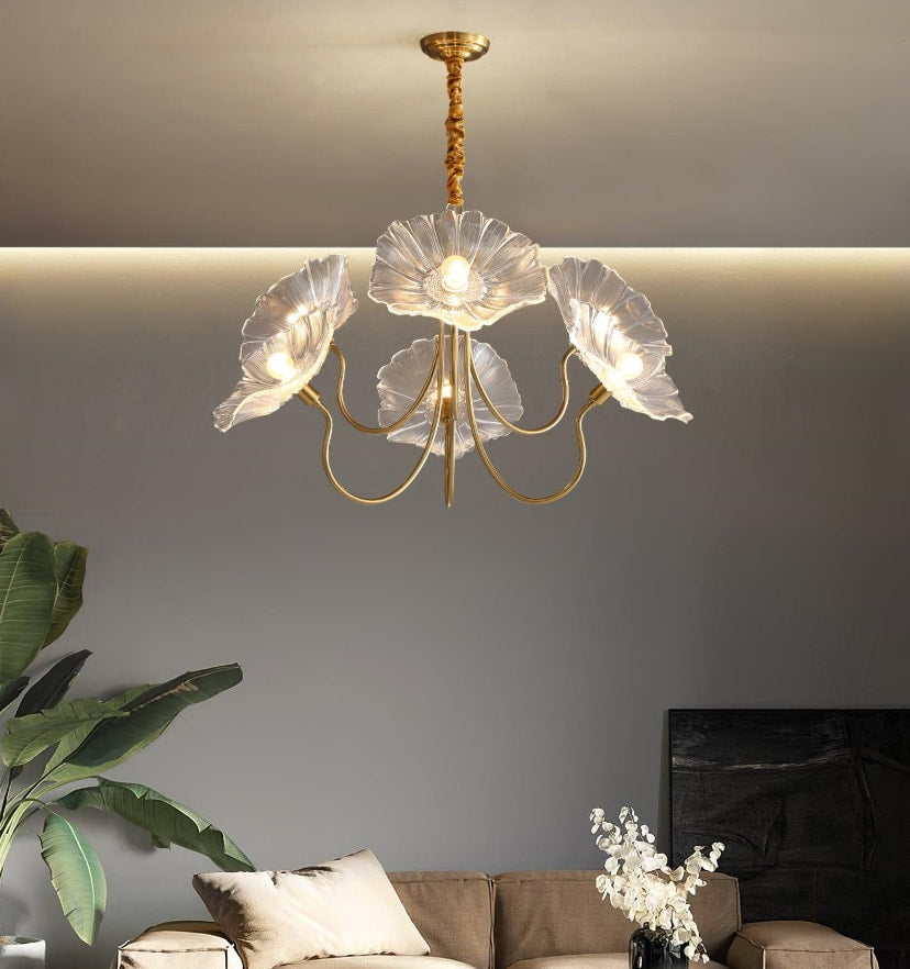 Lotus Leaf Glass Chandelier - Yiarolight