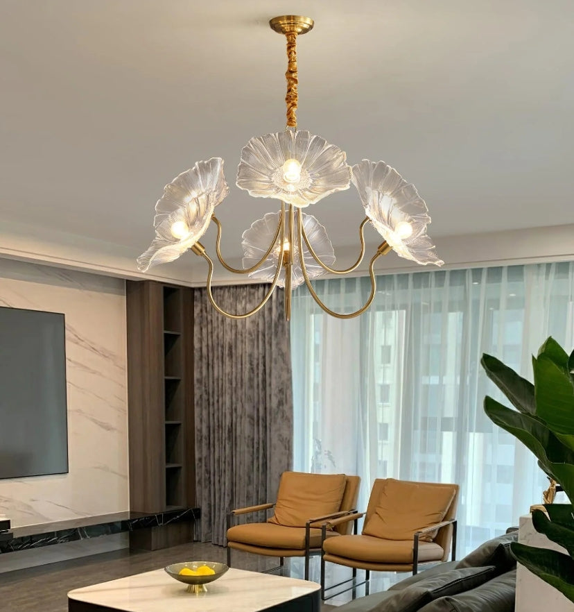 Lotus Leaf Glass Chandelier - Yiarolight