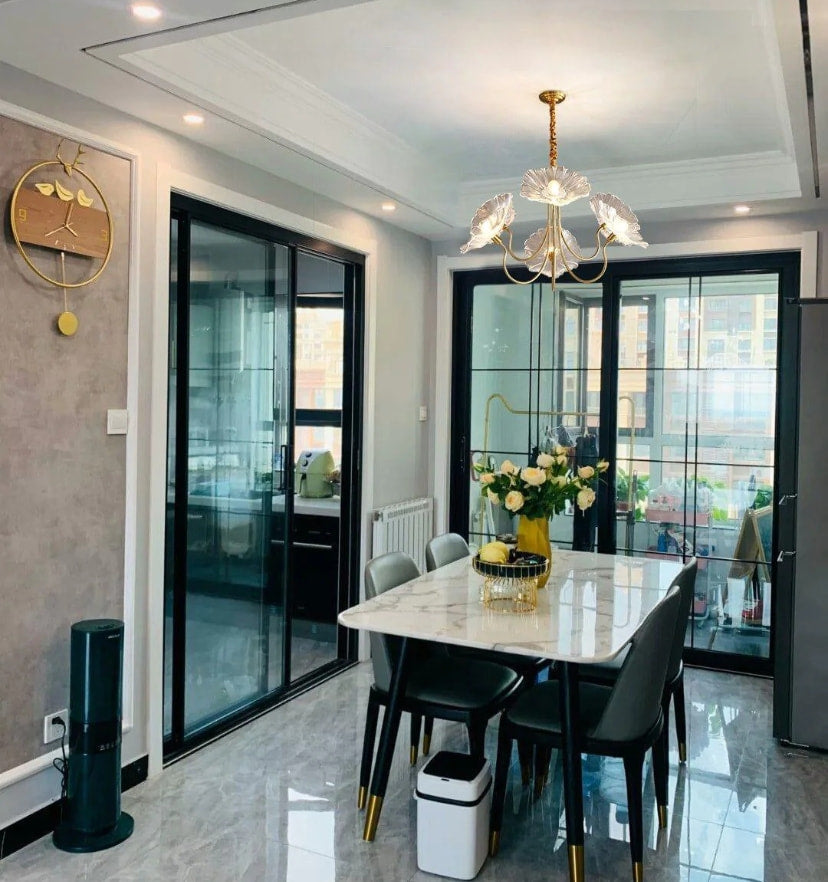 Lotus Leaf Glass Chandelier - Yiarolight