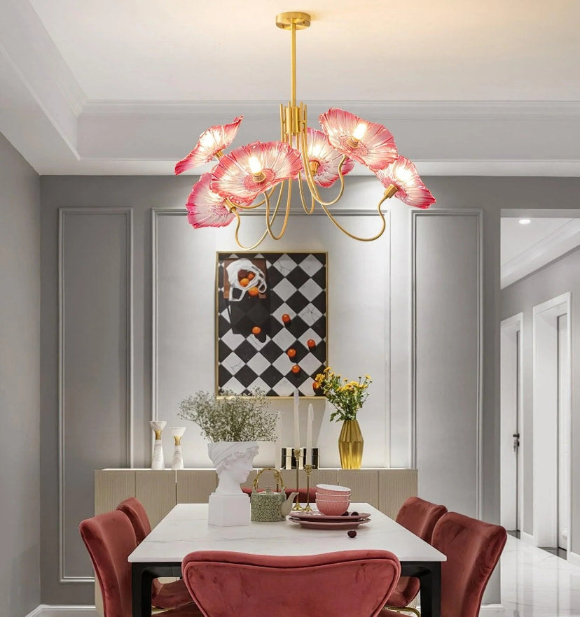 Lotus Leaf Glass Chandelier - Yiarolight