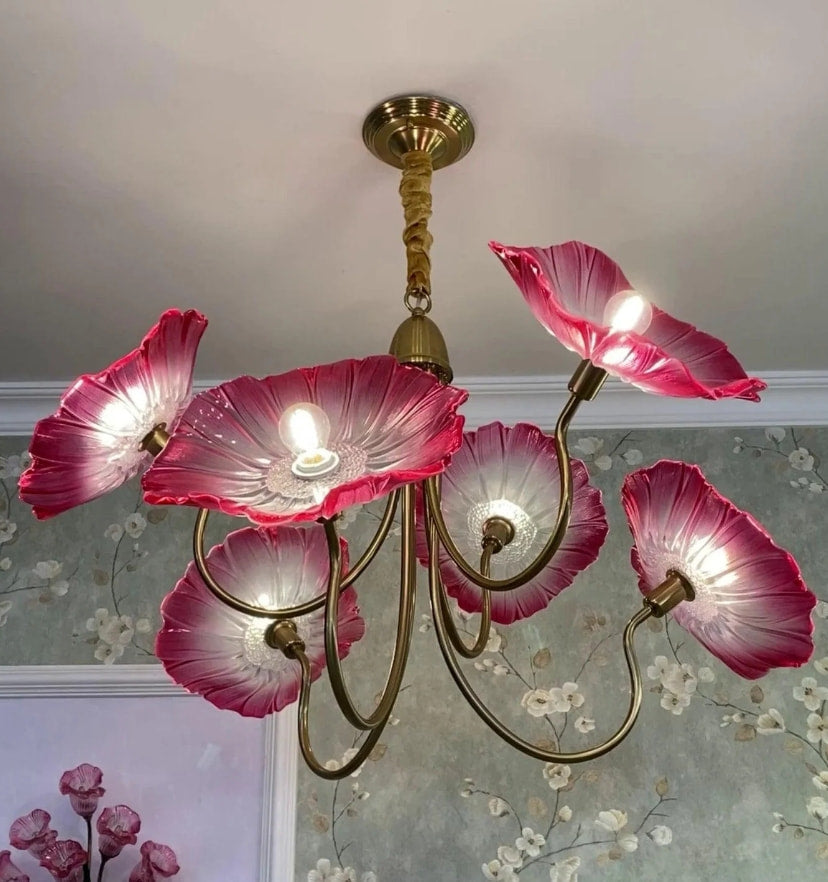 Lotus Leaf Glass Chandelier - Yiarolight