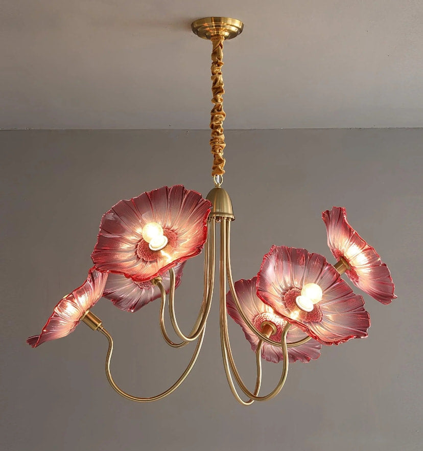 Lotus Leaf Glass Chandelier - Yiarolight