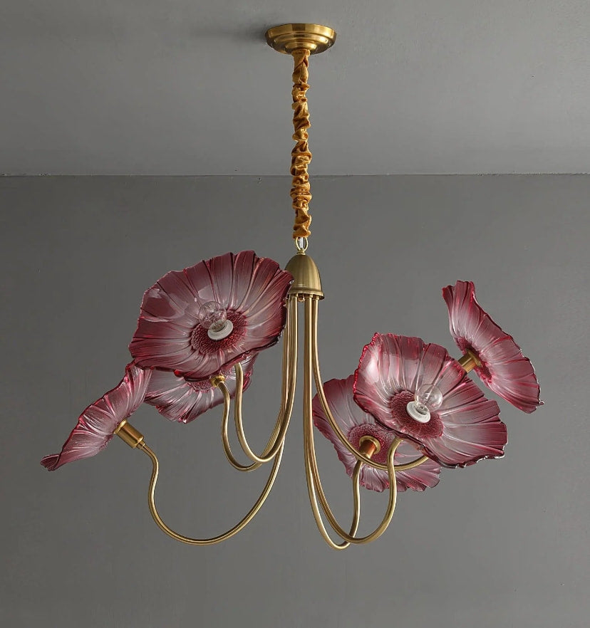 Lotus Leaf Glass Chandelier - Yiarolight