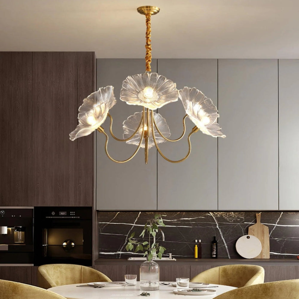 Lotus Leaf Glass Chandelier - Yiarolight