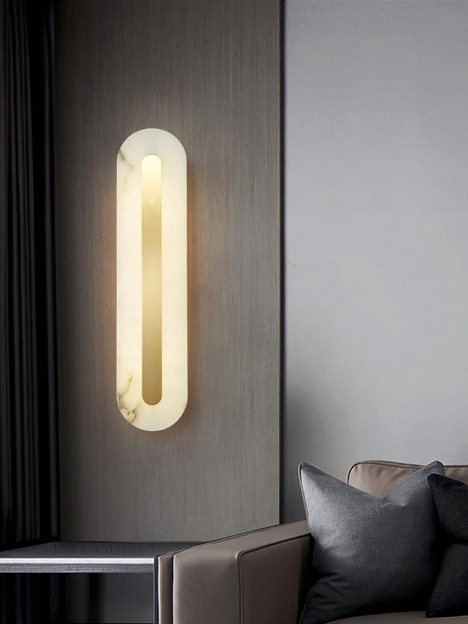 Alabaster Rounded Wall Light - Yiarolight