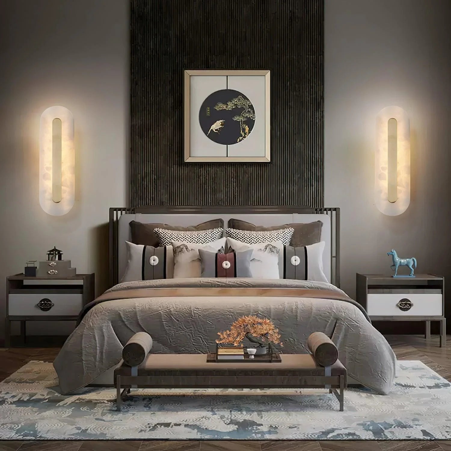 Alabaster Rounded Wall Light - Yiarolight