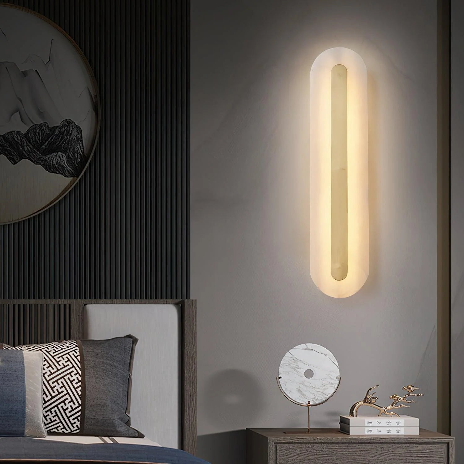 Alabaster Rounded Wall Light - Yiarolight