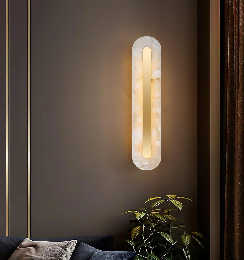 Alabaster Rounded Wall Light - Yiarolight