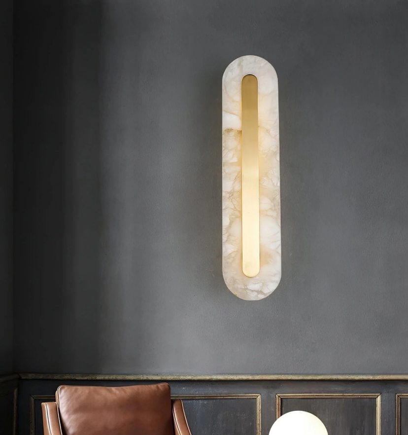 Alabaster Rounded Wall Light - Yiarolight