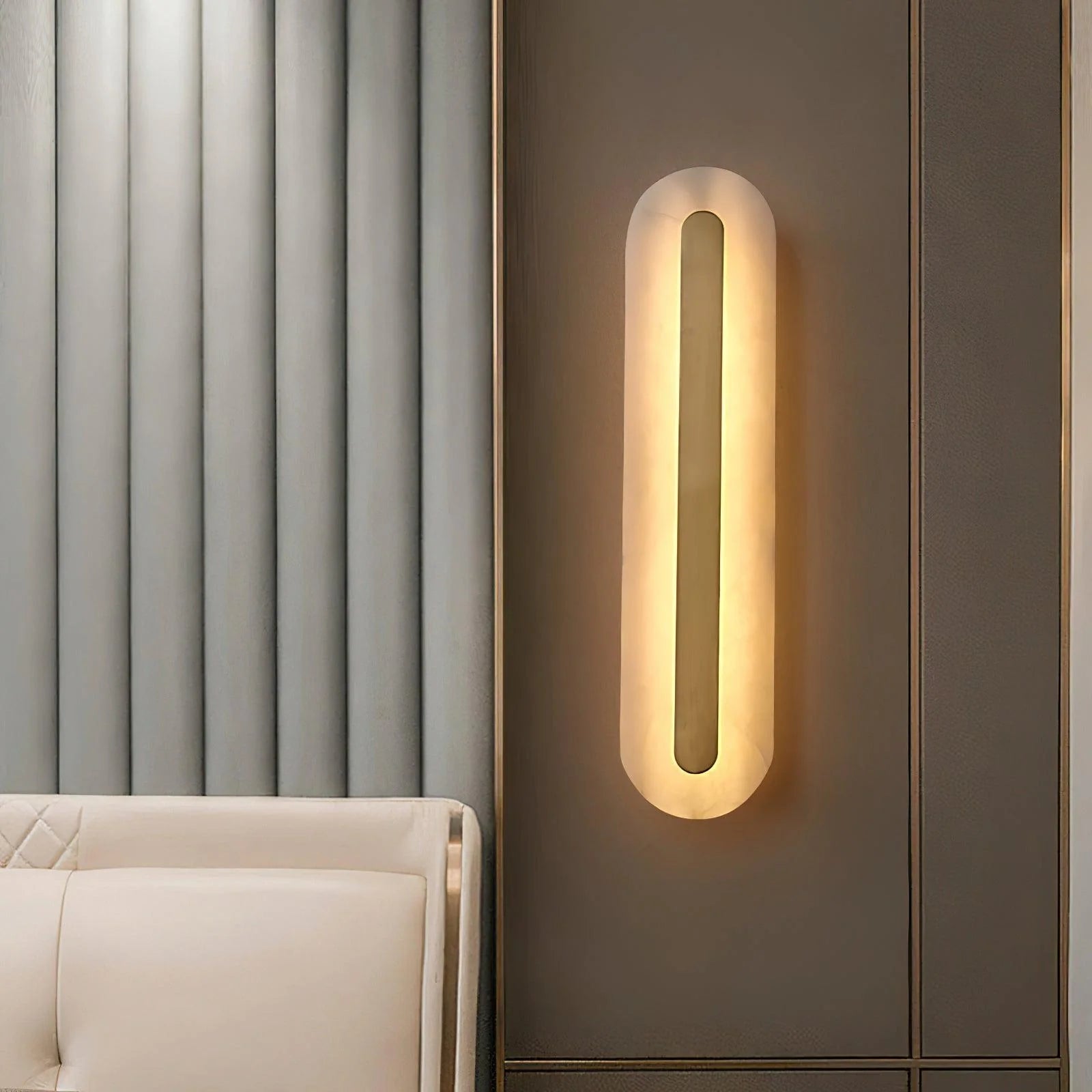 Alabaster Rounded Wall Light - Yiarolight
