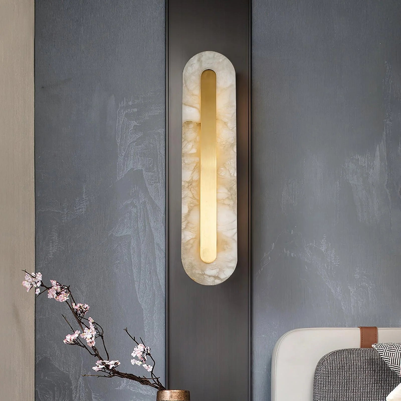 Alabaster Rounded Wall Light - Yiarolight