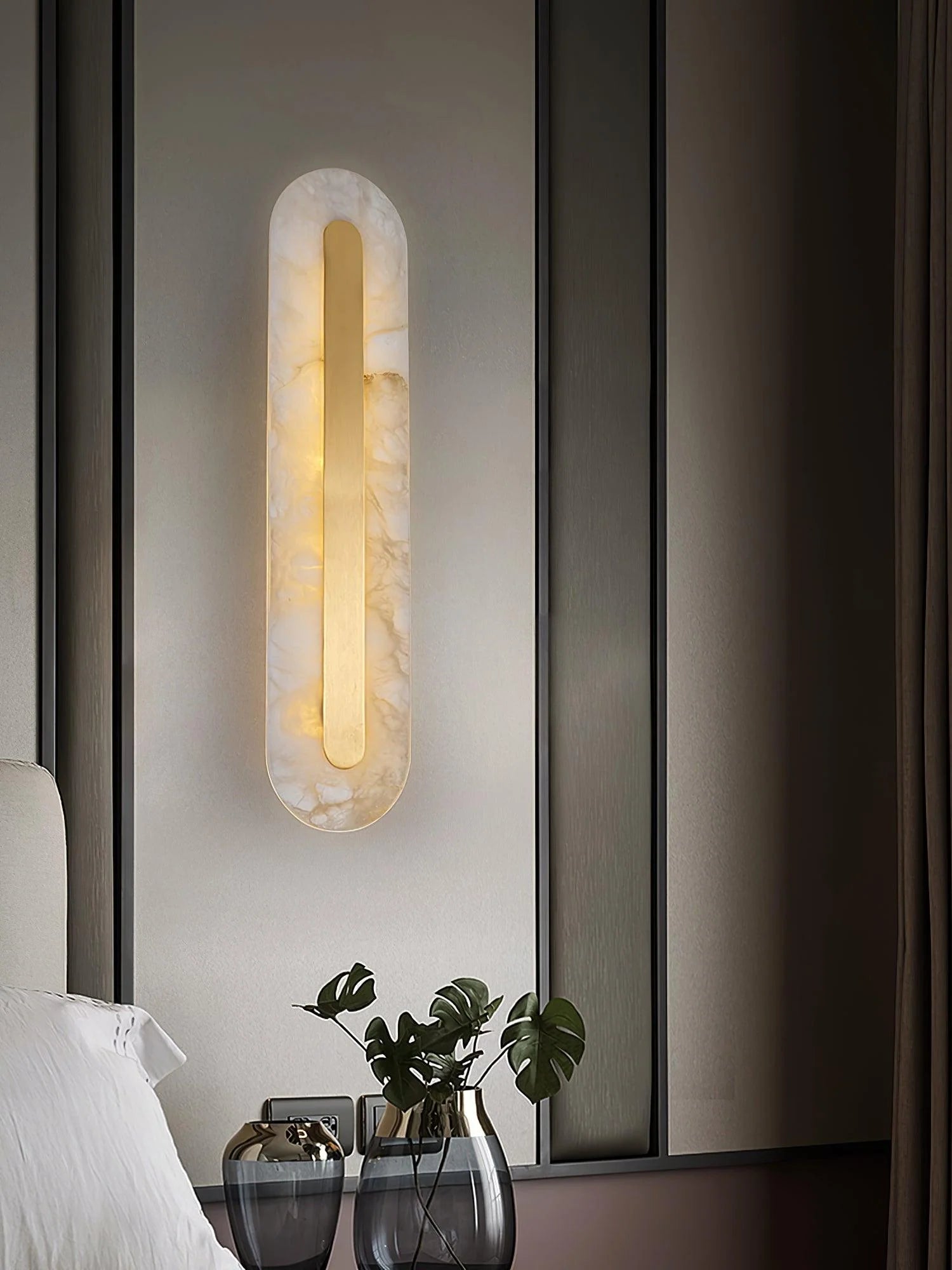 Alabaster Rounded Wall Light - Yiarolight