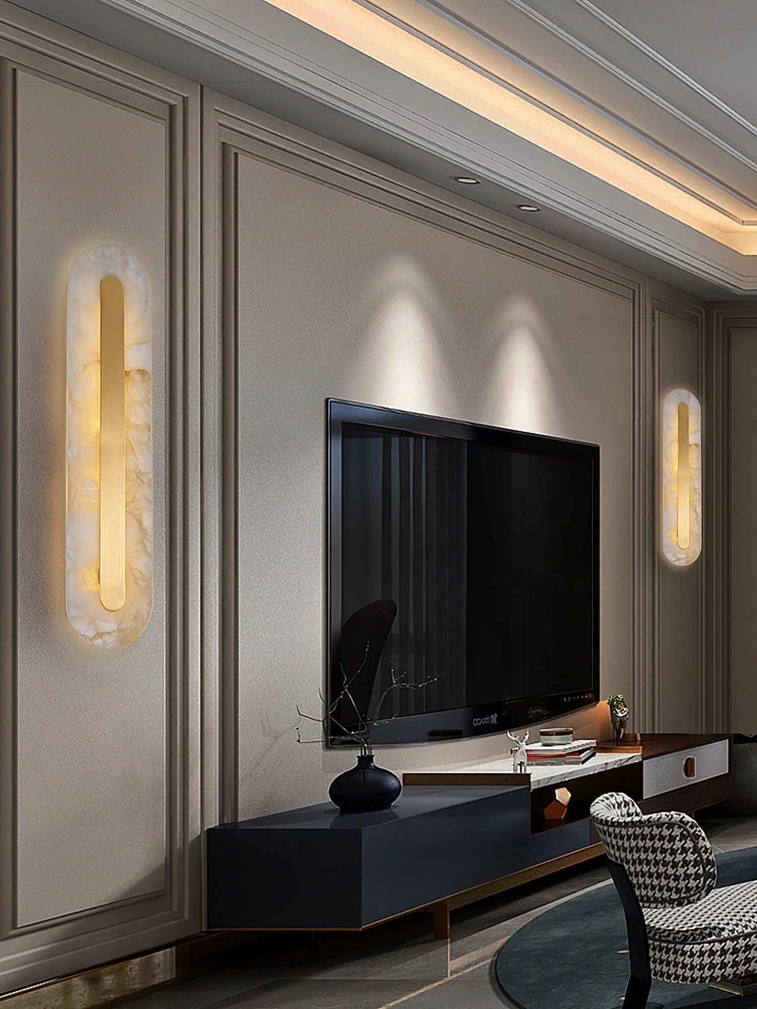 Alabaster Rounded Wall Light - Yiarolight