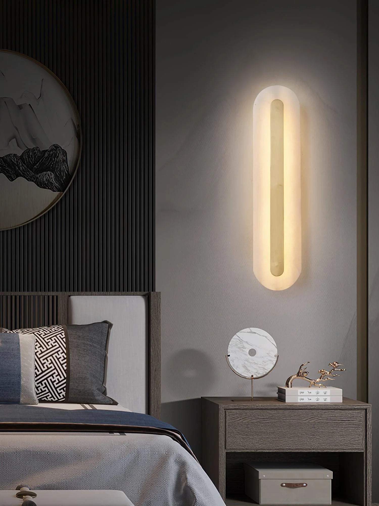 Alabaster Rounded Wall Light - Yiarolight