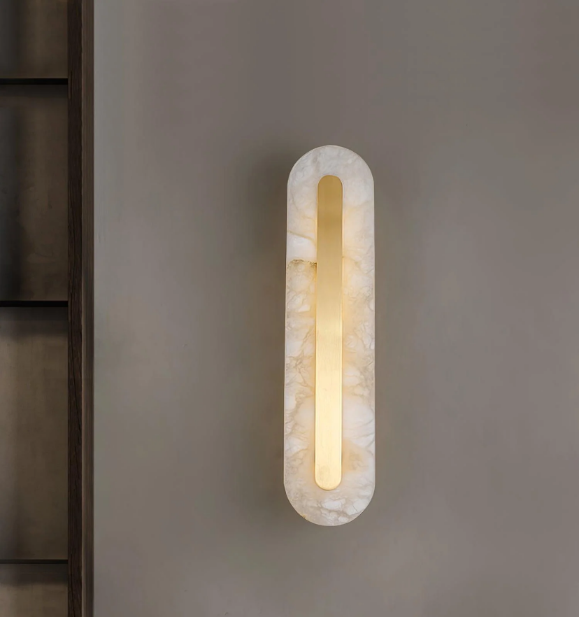 Alabaster Rounded Wall Light - Yiarolight