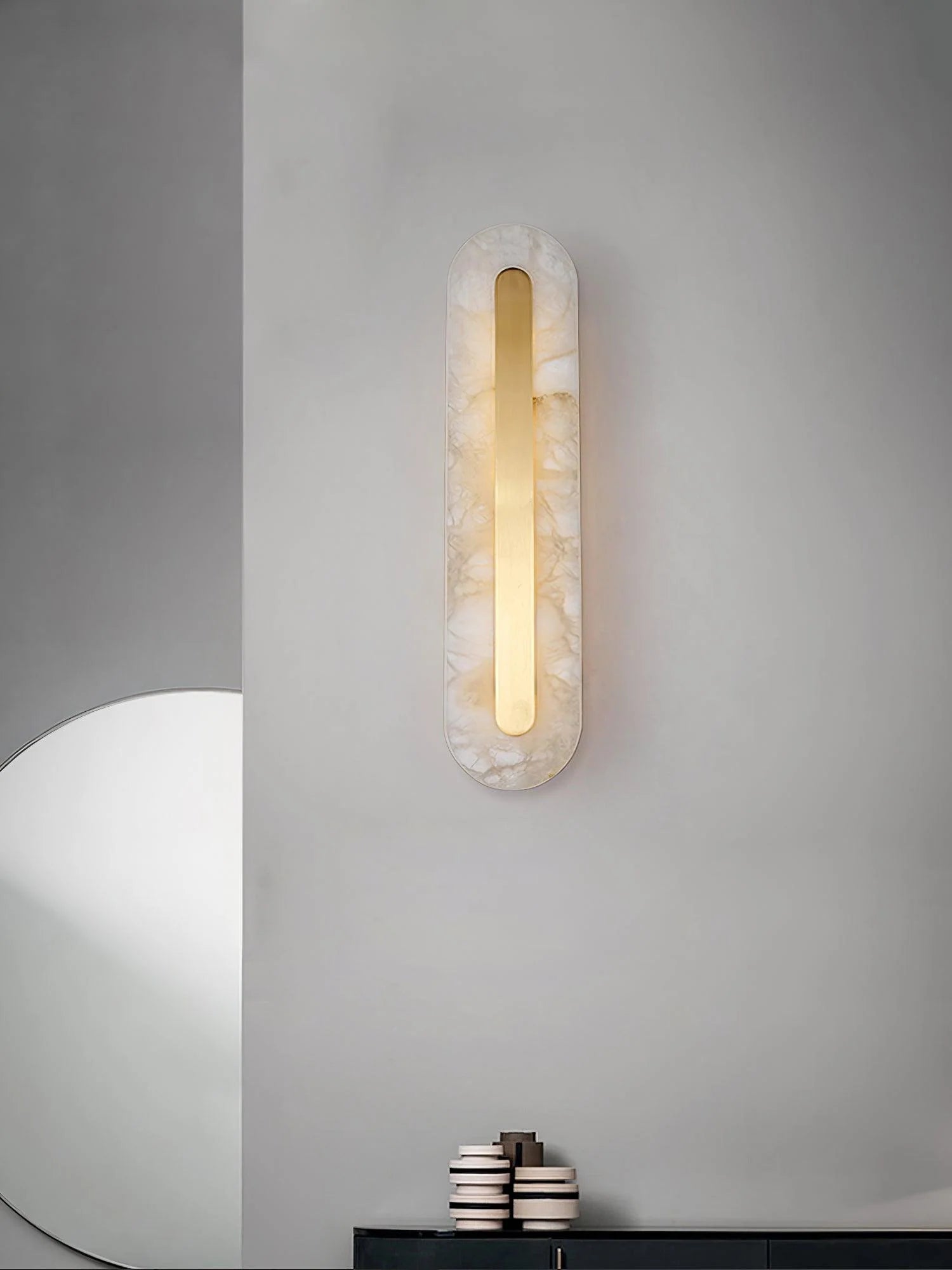 Alabaster Rounded Wall Light - Yiarolight