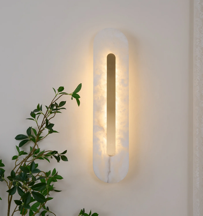 Alabaster Rounded Wall Light - Yiarolight