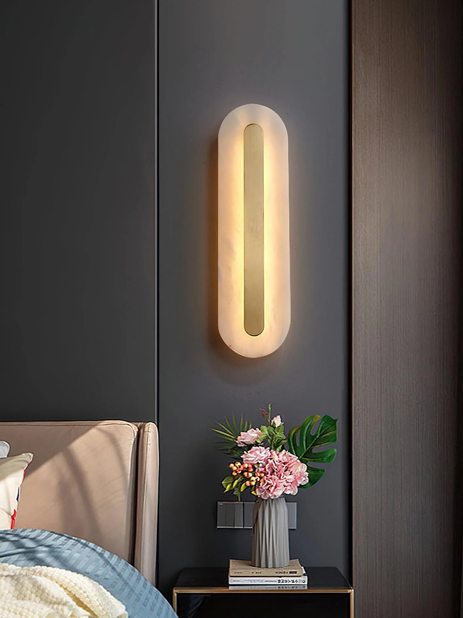 Alabaster Rounded Wall Light - Yiarolight