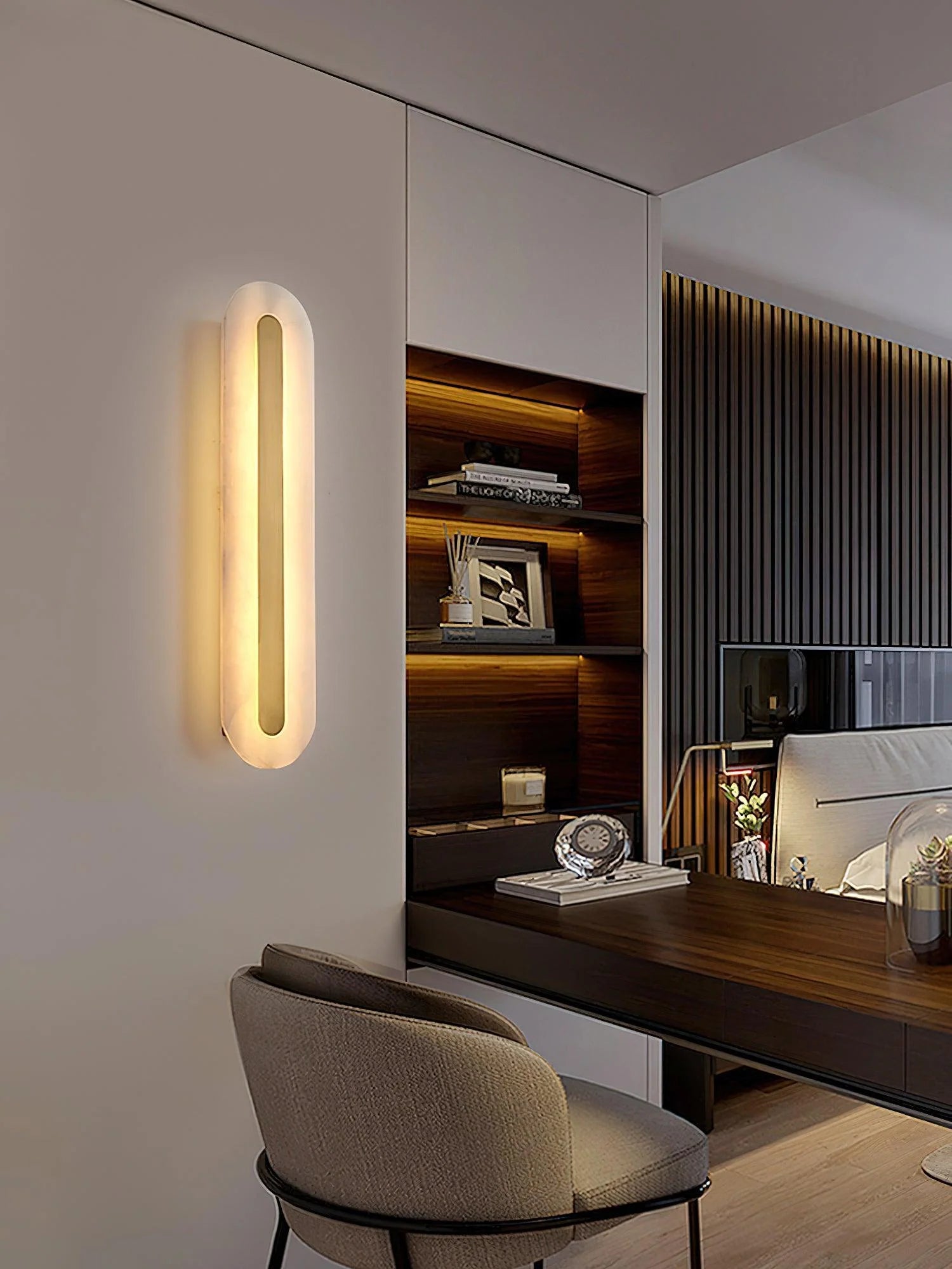 Alabaster Rounded Wall Light - Yiarolight