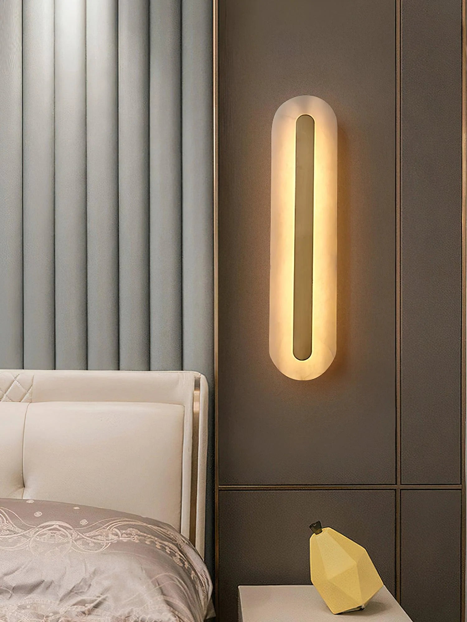 Alabaster Rounded Wall Light - Yiarolight