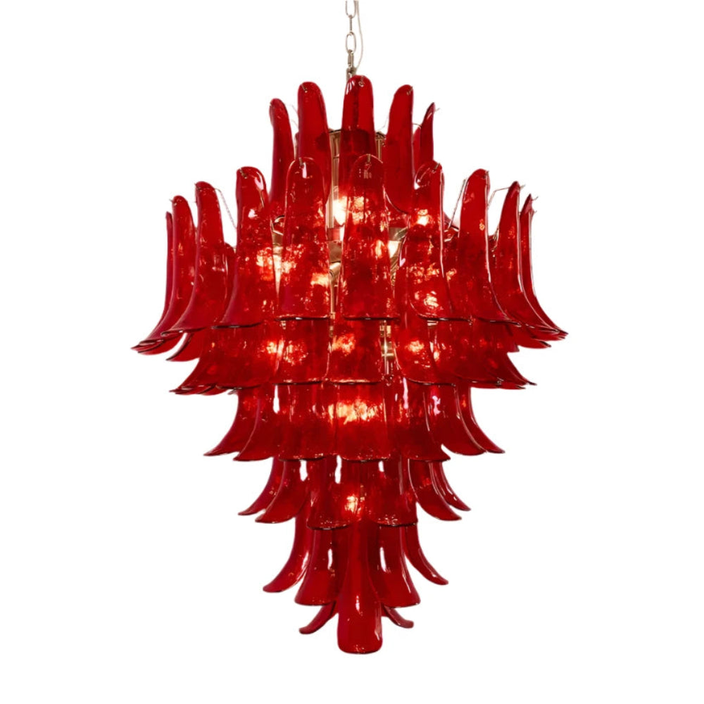 Murano Crimson Cascade Chandelier - Yiarolight