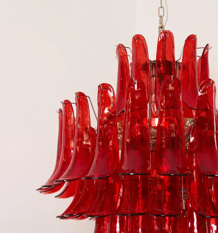 Murano Crimson Cascade Chandelier - Yiarolight