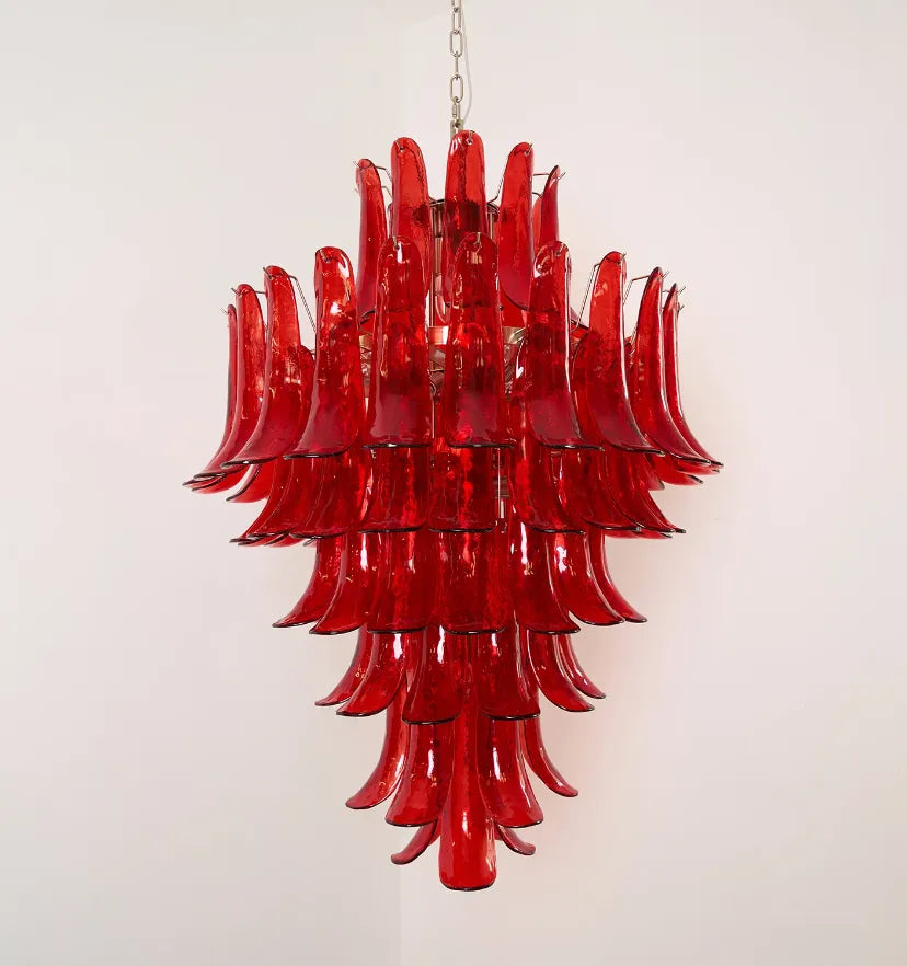 Murano Crimson Cascade Chandelier - Yiarolight
