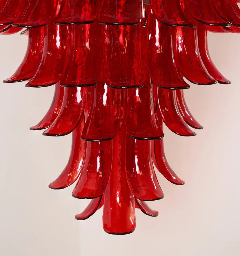 Murano Crimson Cascade Chandelier - Yiarolight