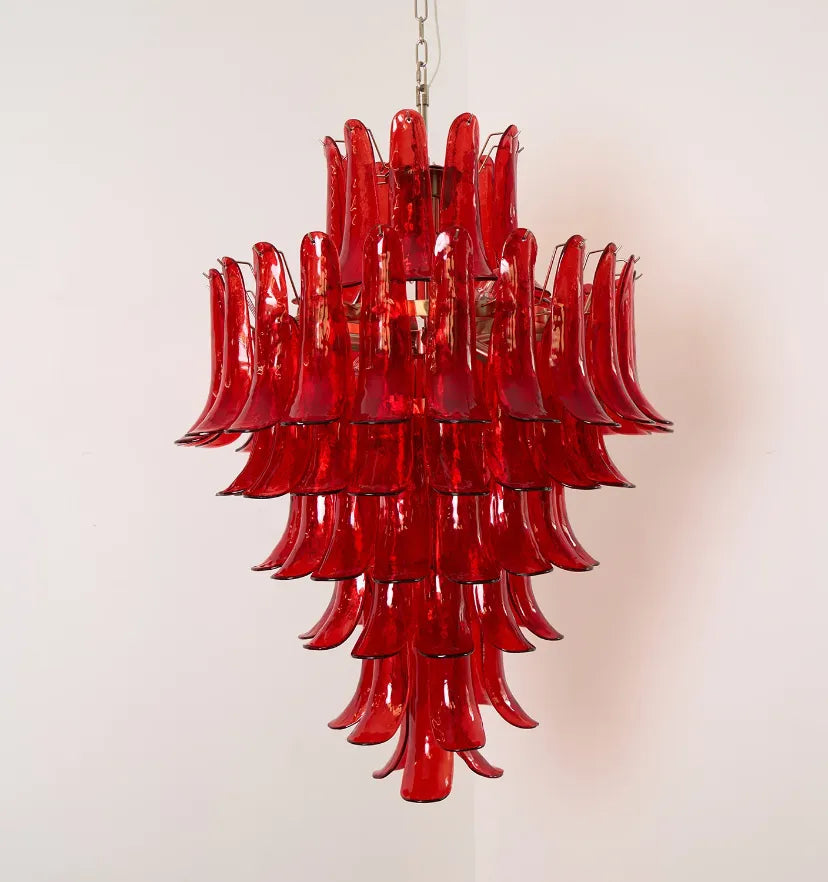 Murano Crimson Cascade Chandelier - Yiarolight