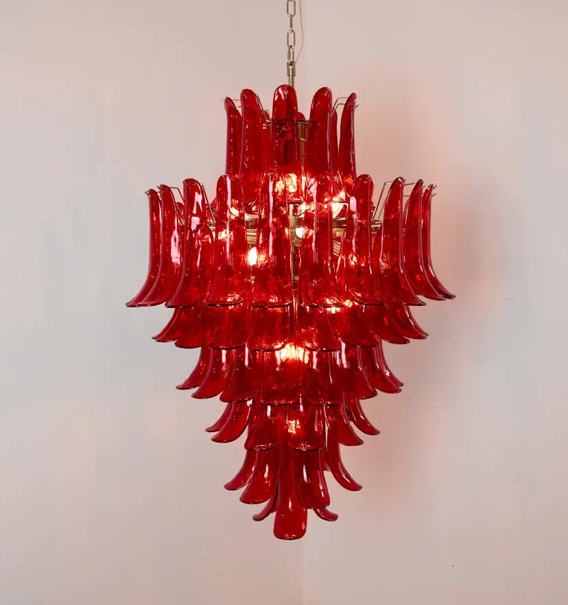 Murano Crimson Cascade Chandelier - Yiarolight