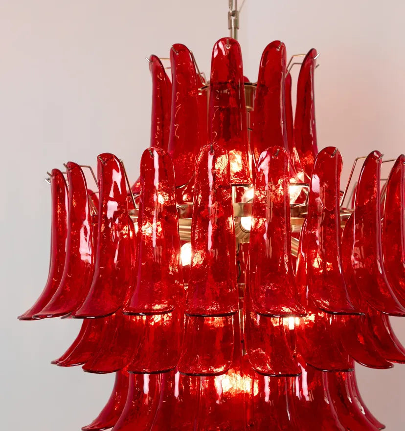 Murano Crimson Cascade Chandelier - Yiarolight