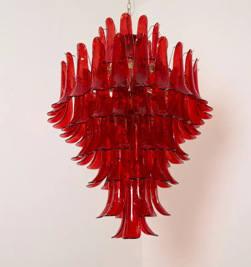 Murano Crimson Cascade Chandelier - Yiarolight