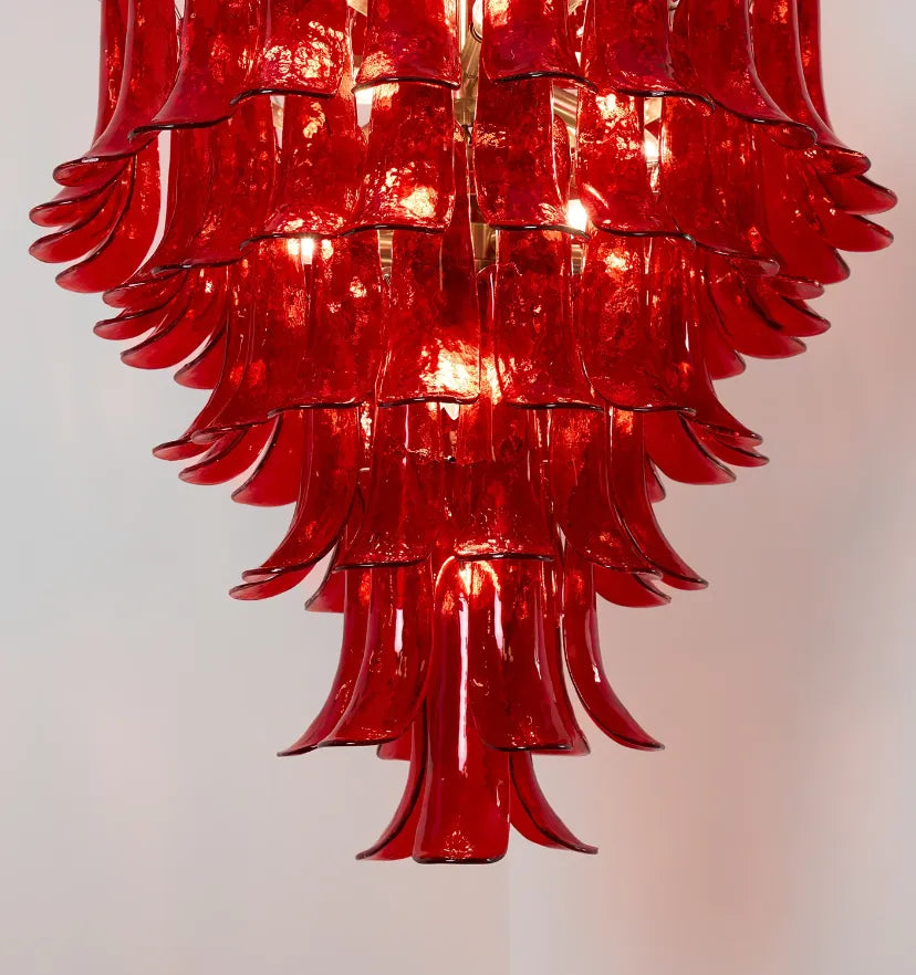 Murano Crimson Cascade Chandelier - Yiarolight
