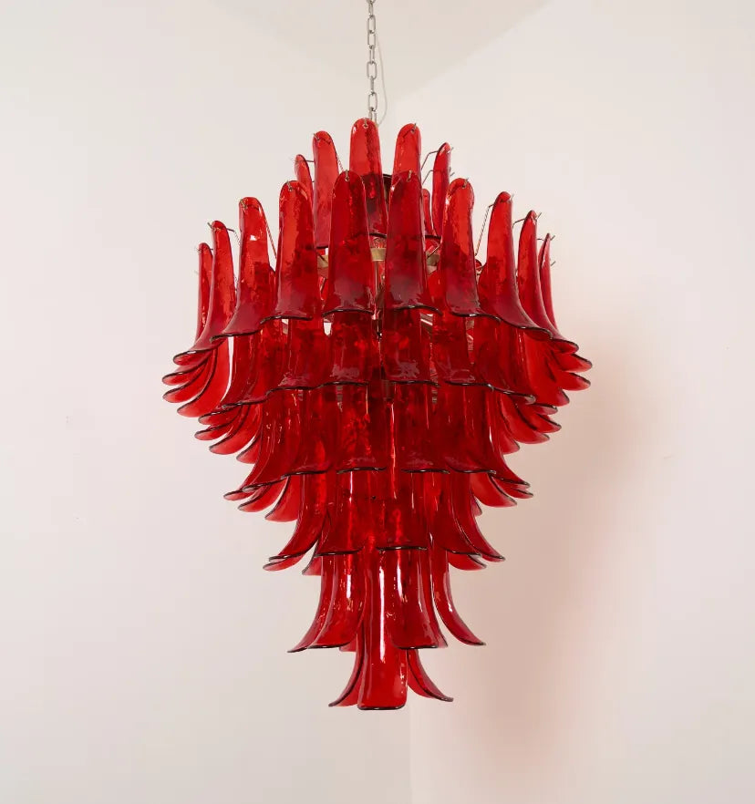 Murano Crimson Cascade Chandelier - Yiarolight