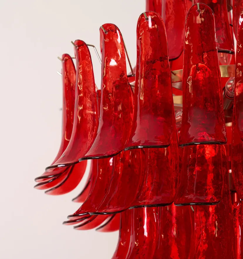 Murano Crimson Cascade Chandelier - Yiarolight