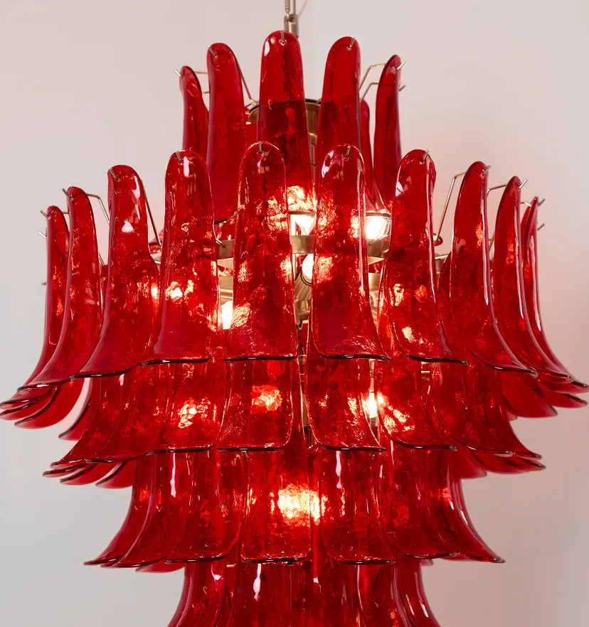 Murano Crimson Cascade Chandelier - Yiarolight