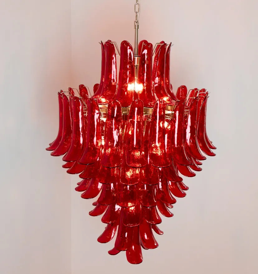 Murano Crimson Cascade Chandelier - Yiarolight