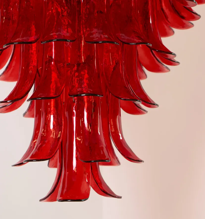 Murano Crimson Cascade Chandelier - Yiarolight