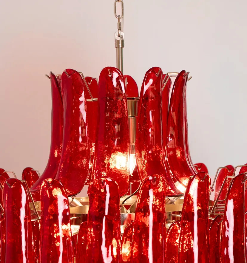 Murano Crimson Cascade Chandelier - Yiarolight