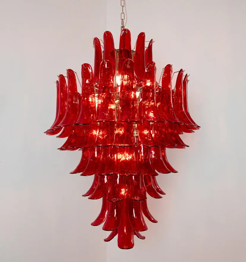 Murano Crimson Cascade Chandelier - Yiarolight