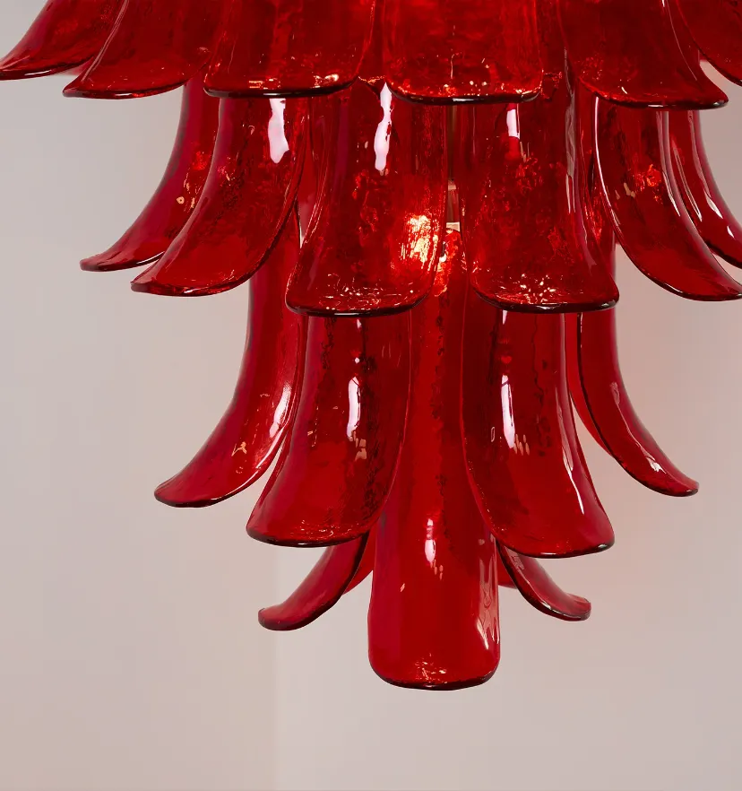 Murano Crimson Cascade Chandelier - Yiarolight