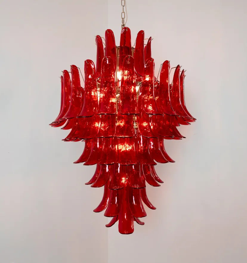 Murano Crimson Cascade Chandelier - Yiarolight