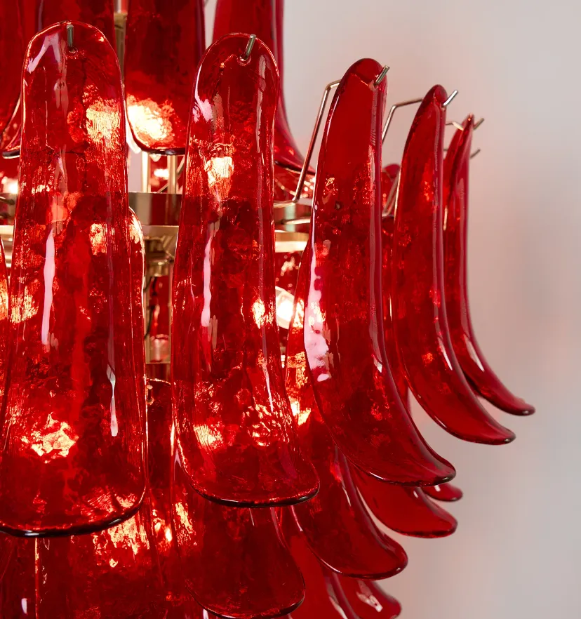 Murano Crimson Cascade Chandelier - Yiarolight