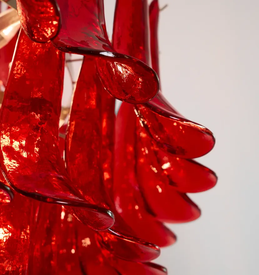 Murano Crimson Cascade Chandelier - Yiarolight