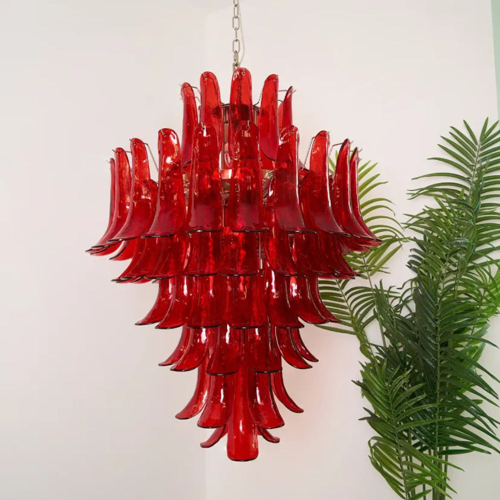 Murano Crimson Cascade Chandelier - Yiarolight
