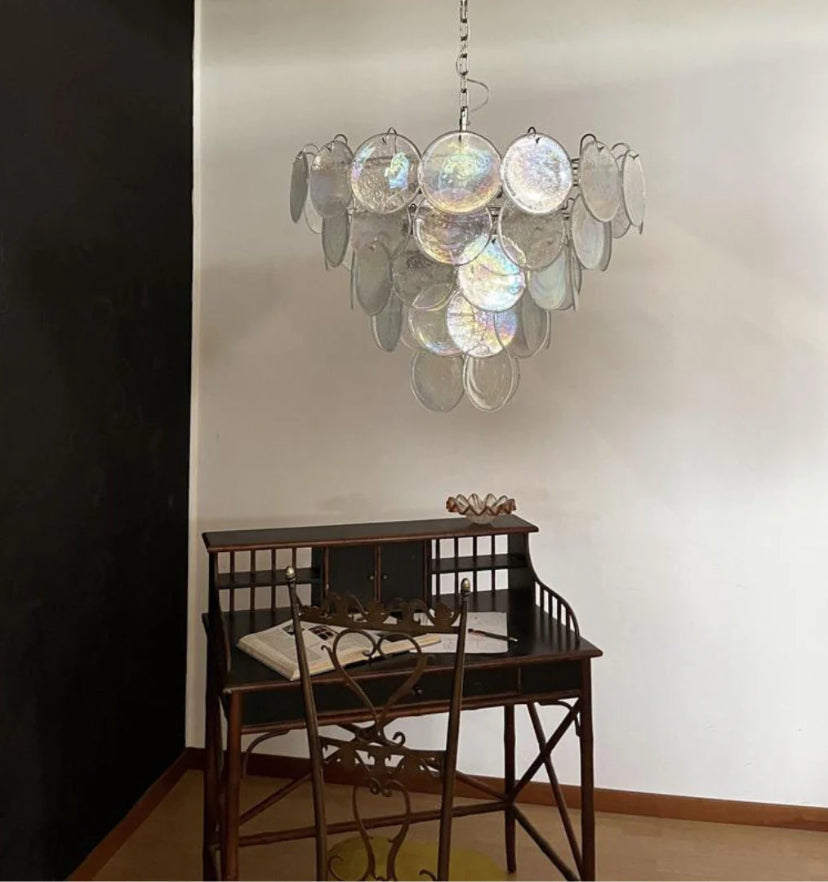 Murano Disc Iridescent Chandelier - Yiarolight