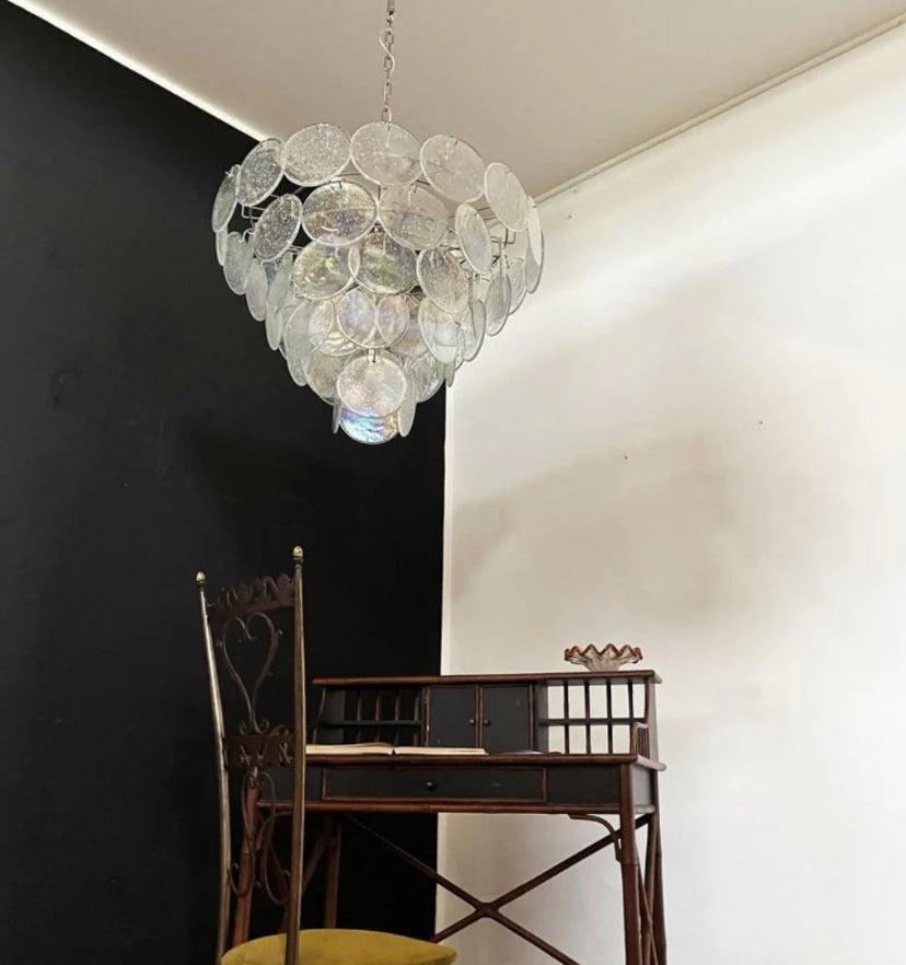 Murano Disc Iridescent Chandelier - Yiarolight